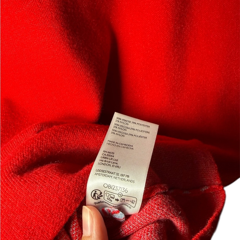 Maeve by Anthropologie Carys Je T’aime Mock Neck Sweater Red EUC - Picture 6 of 7